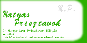 matyas prisztavok business card